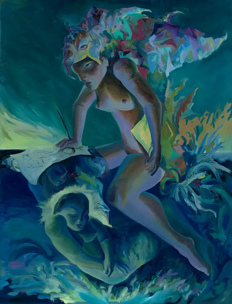 yuma radne, unterwater, painting now, 2024, munchies art club magazine 