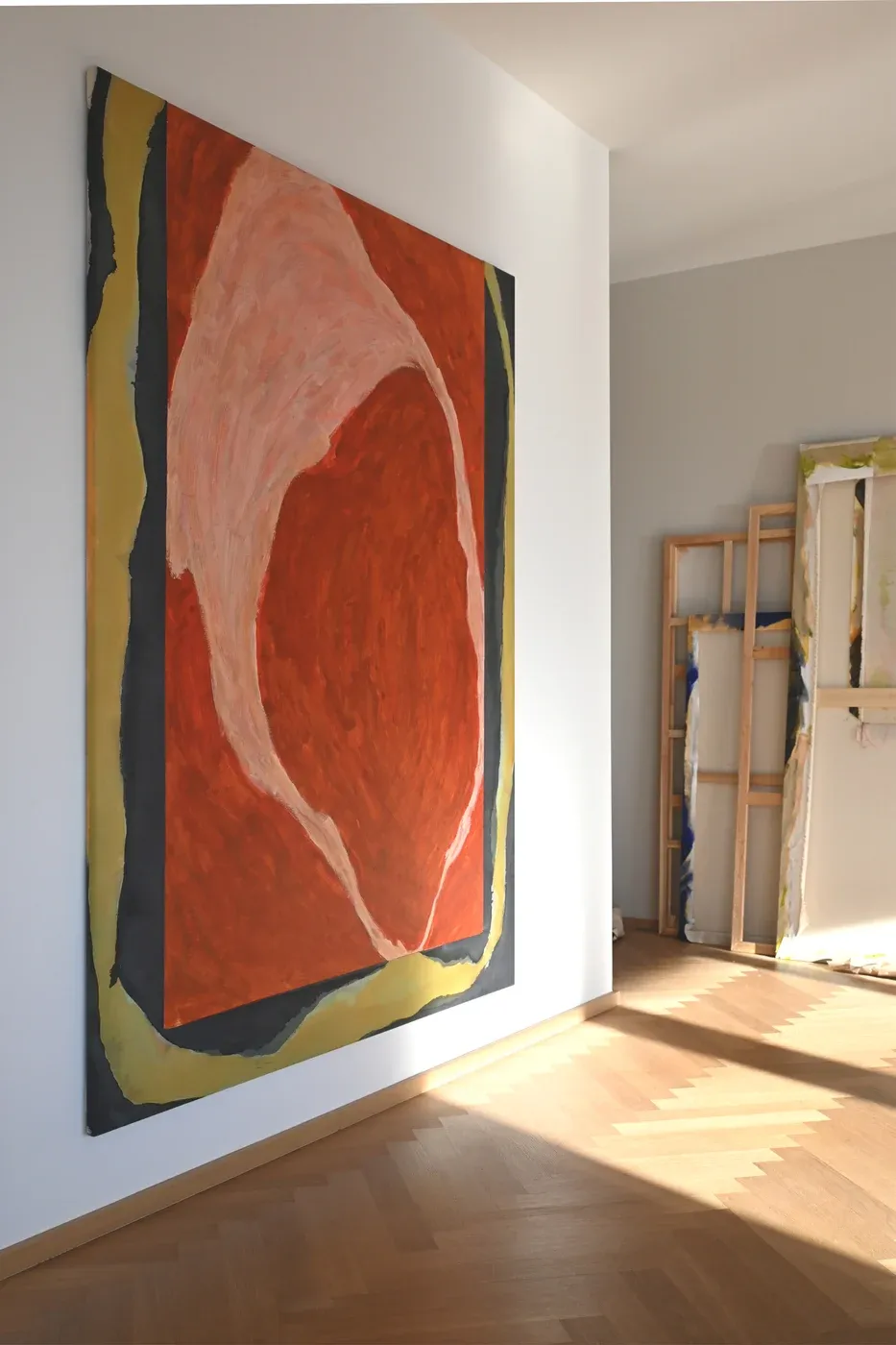 amela rasi, studio view with artwork