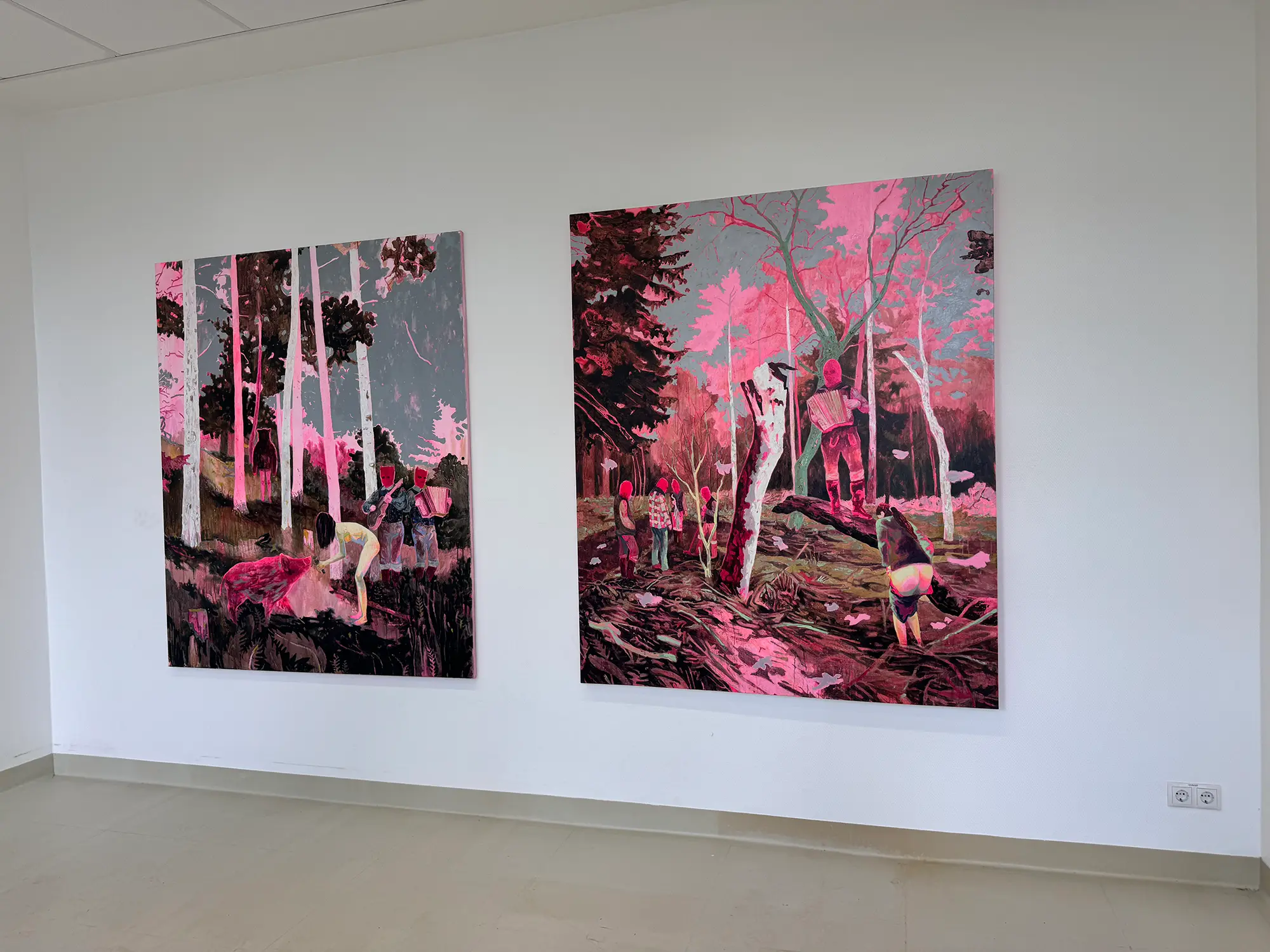 tina dobrajc paintings  at parallel vienna 2024, supported by ernst hilger gallery